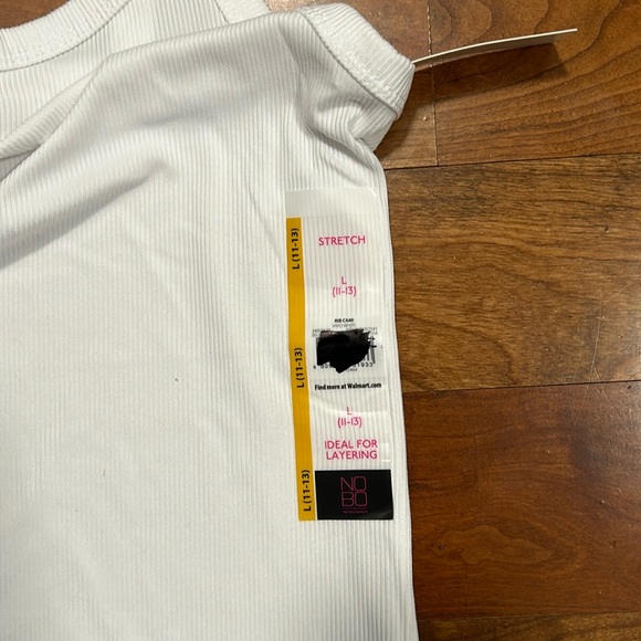 NWT white ribbed cami Large (11-13) - Picture 2 of 8